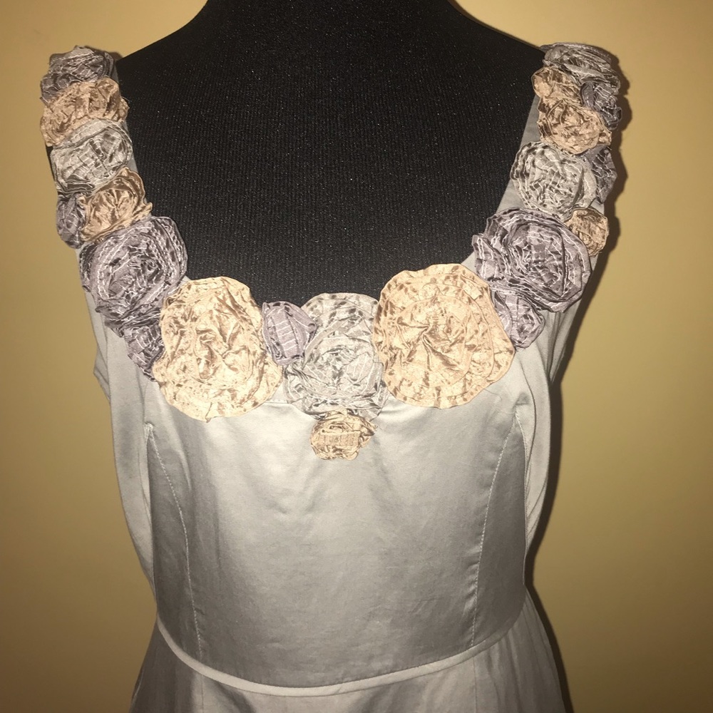 Anthropologie Baraschi  Gray Floral Dress Size 6 - Picture 5 of 9